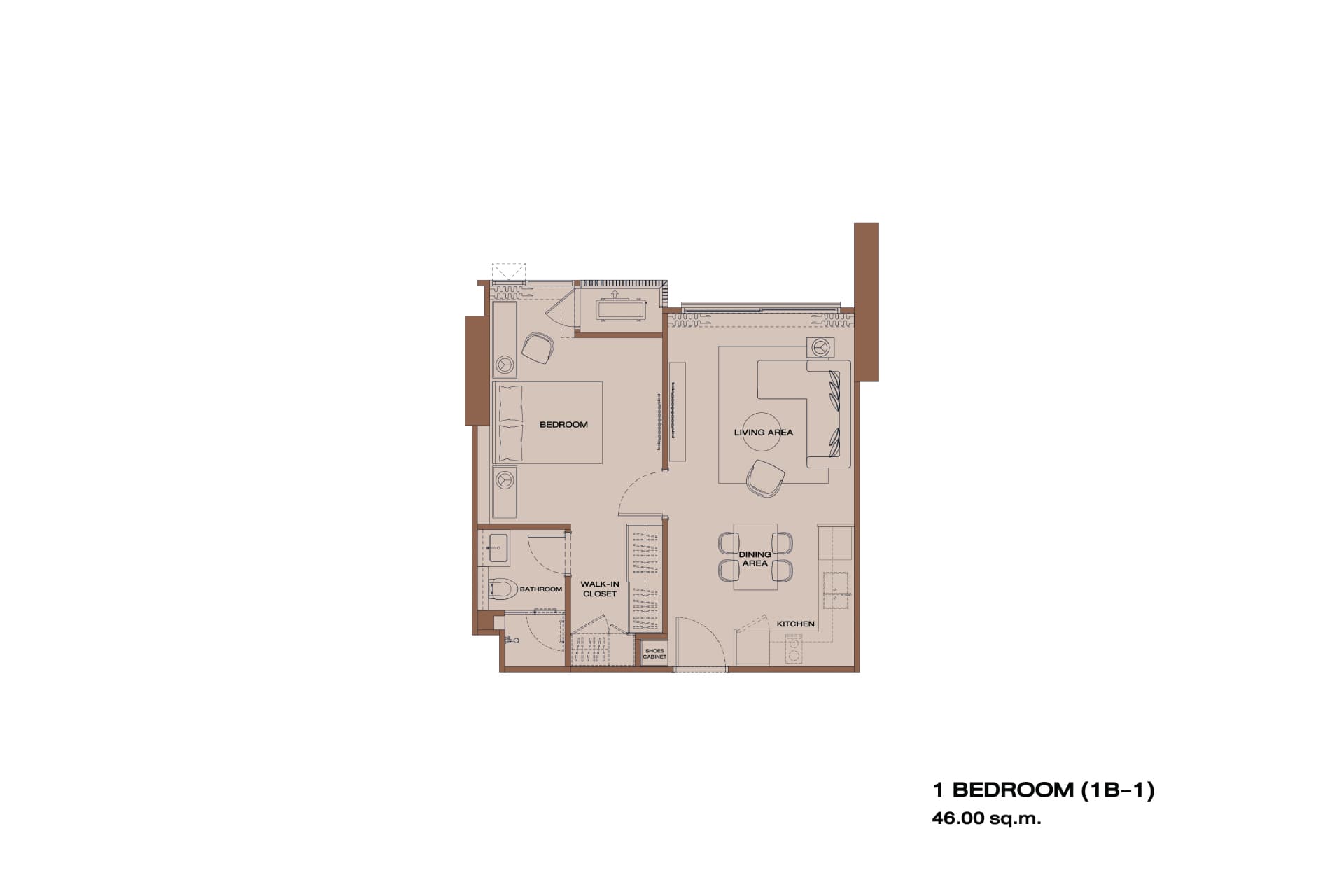 1 bedroom with 46.00 SQ.M. Anil sathorn 12  (อนิล สาธร 12)